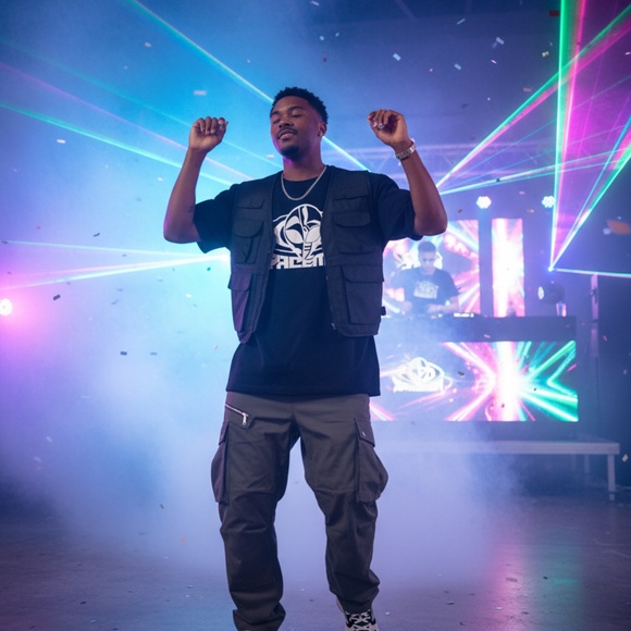 Next Level Spacemen Graphic Tee Black Regular - Picture 2 of 6